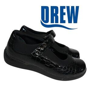 Drew, Rose, Mary Jane Patent Leather Crocodile Embossed Comfort Orthopedic‎ Shoe